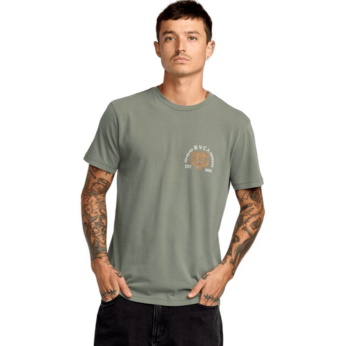 RVCA Men's Squadron Short-Sleeve Shirt in Pirate Black - Size: XXL