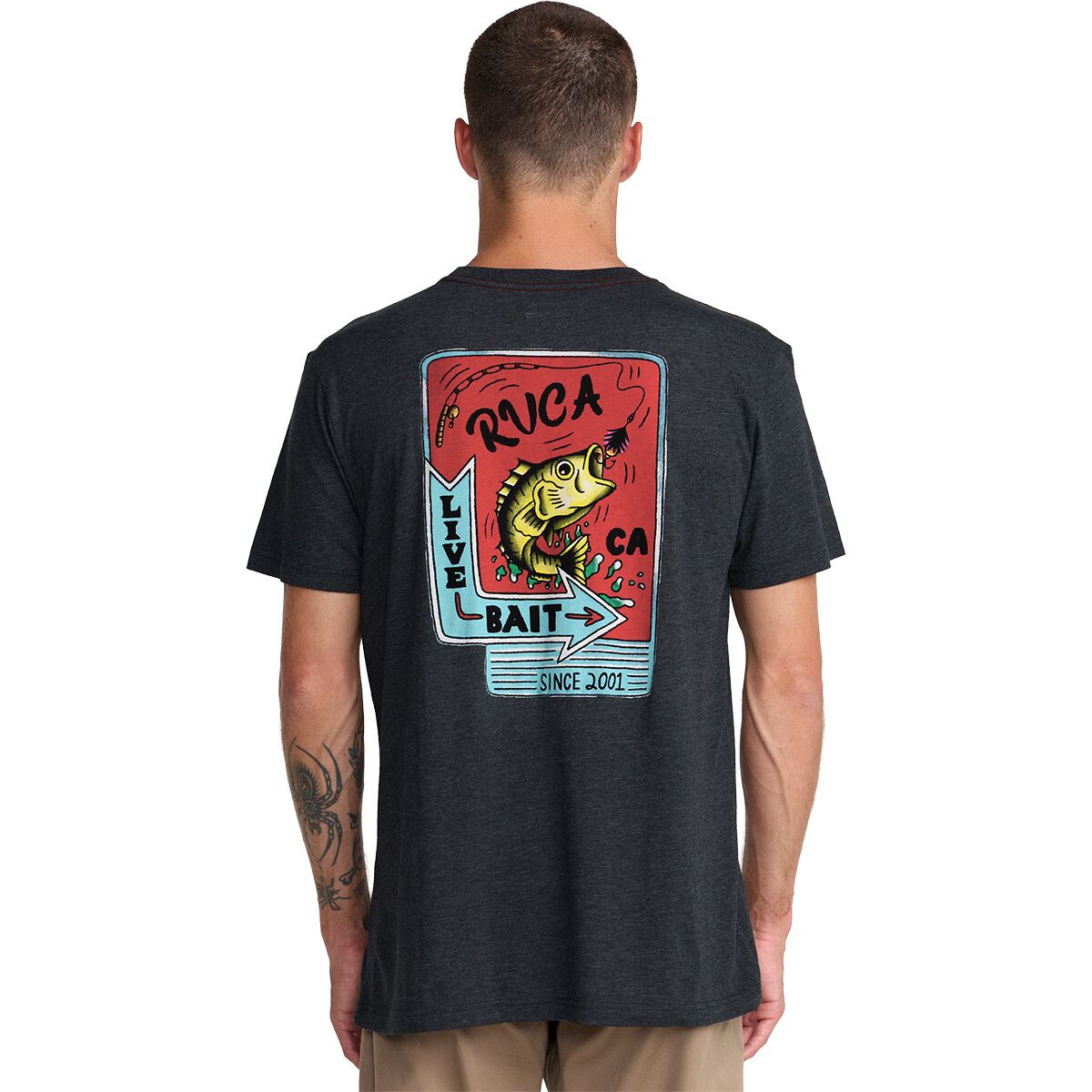 RVCA Men's Live Bait T-Shirt in Black - Size: Medium