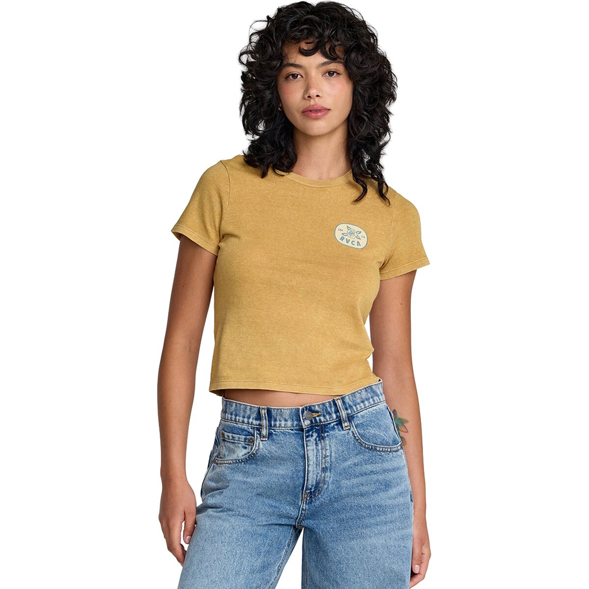 RVCA RVCA Women's 411 T-Shirt in Curry - Size: Small - $17.50 at Steep and Cheap