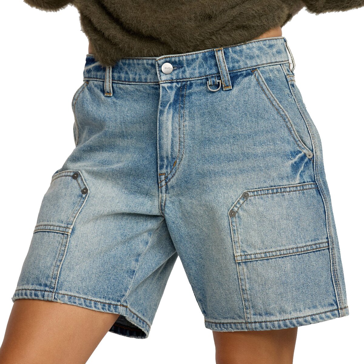 RVCA Women's Chainmail II Short in Light Vintage Indigo - Size: 27