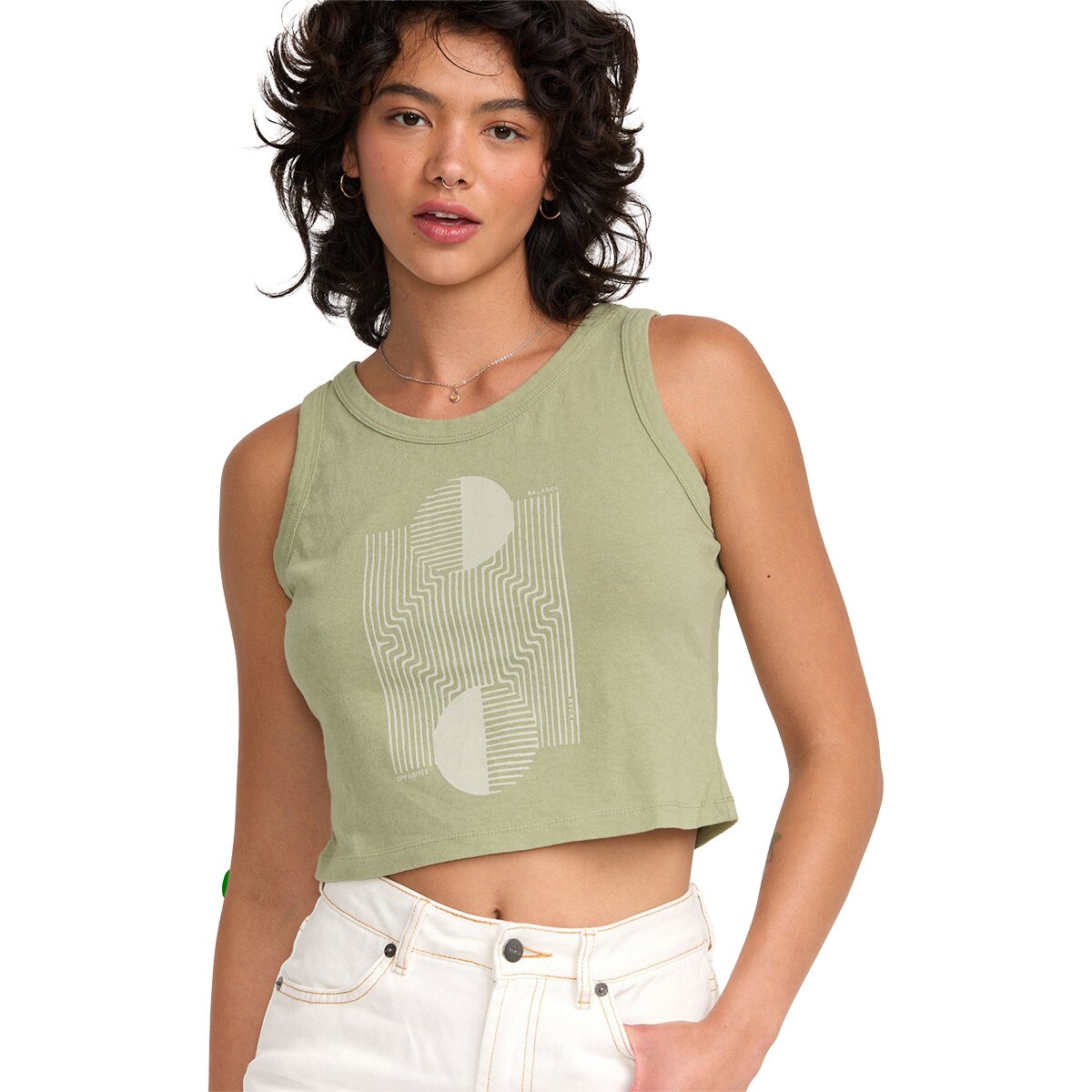 RVCA Women's Flow Tank Top in Green Tea - Size: Medium