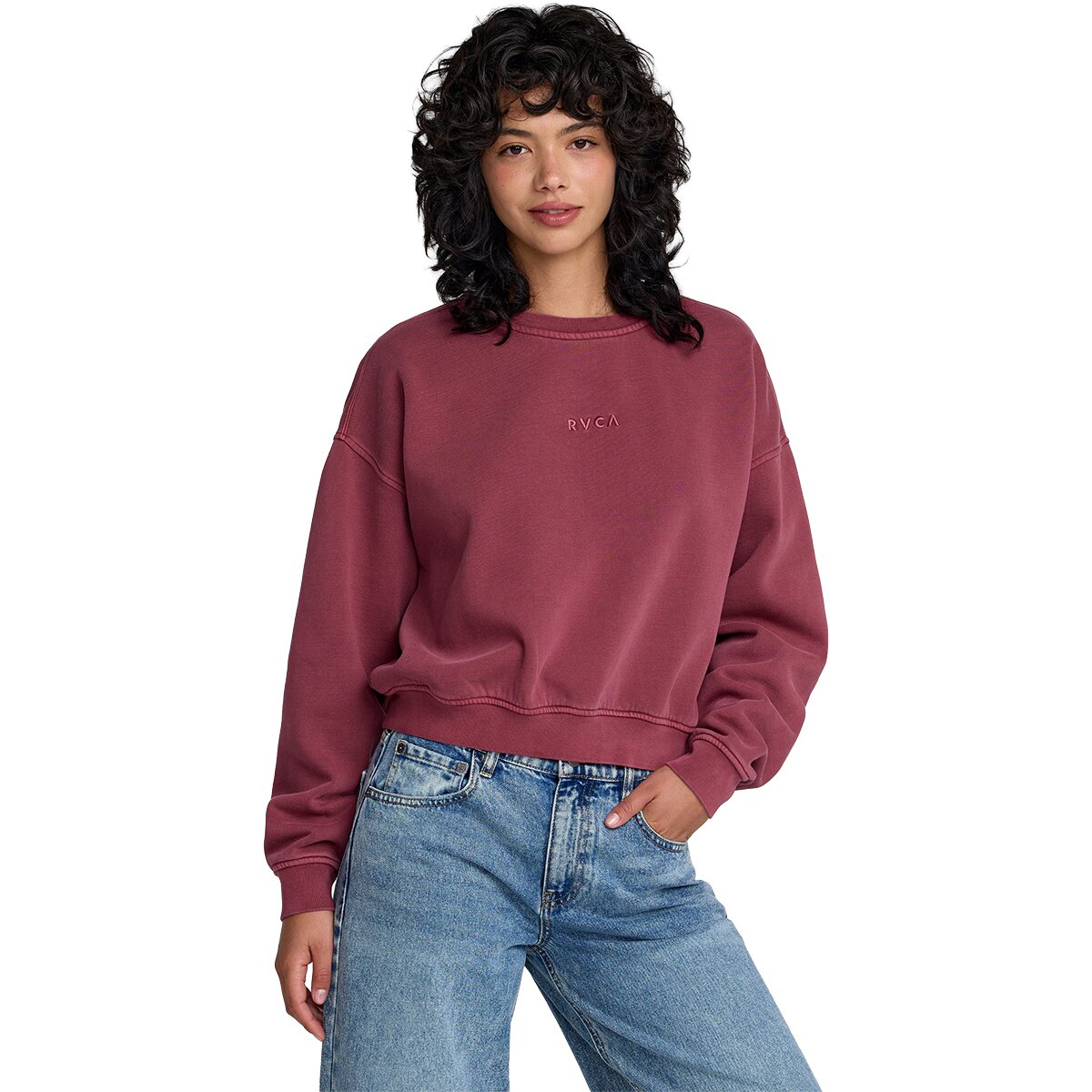 RVCA Women's Forever Fleece Pullover in Ruby Red - Size: Small
