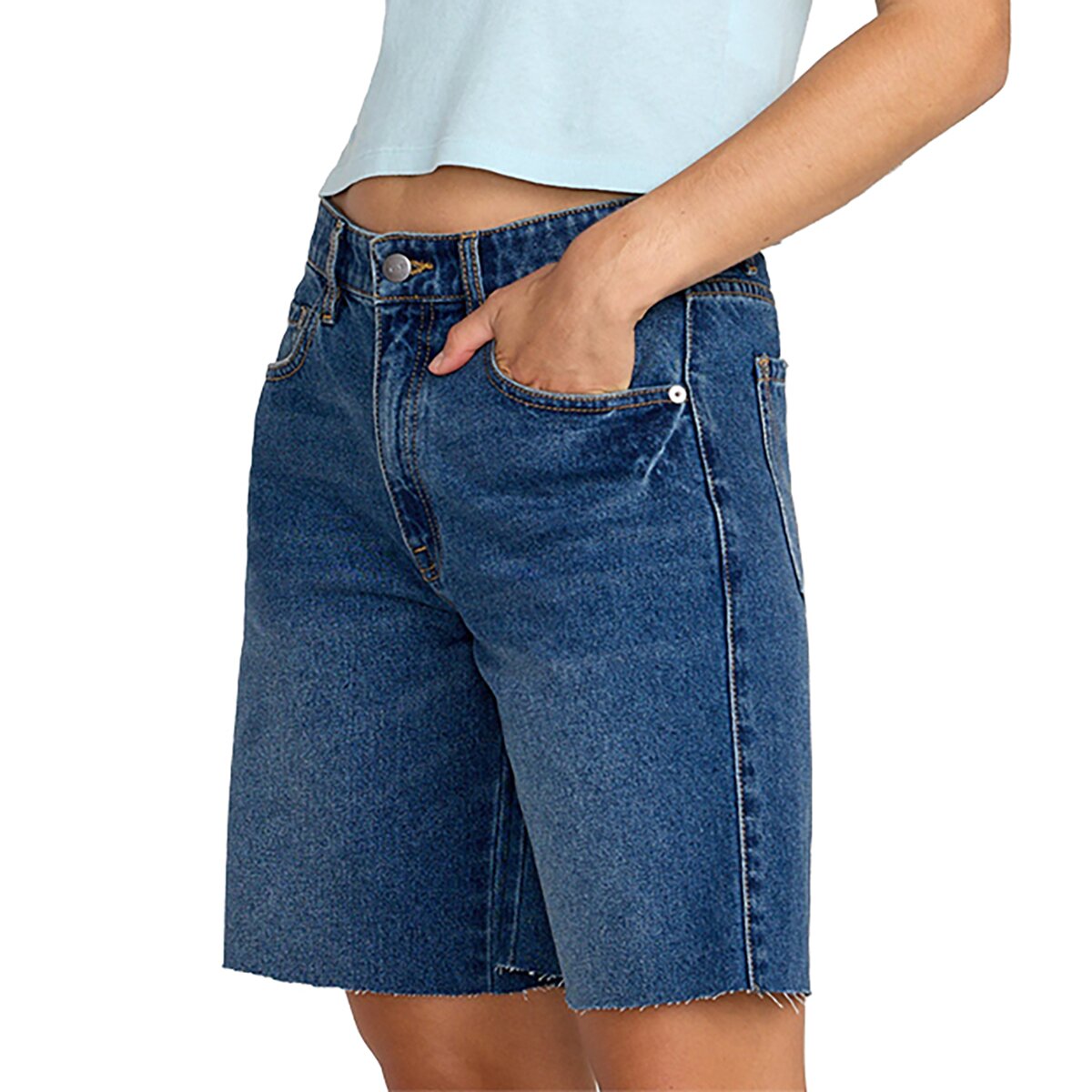 RVCA Women's Long Beach Jort in Harbor Blue - Size: 28