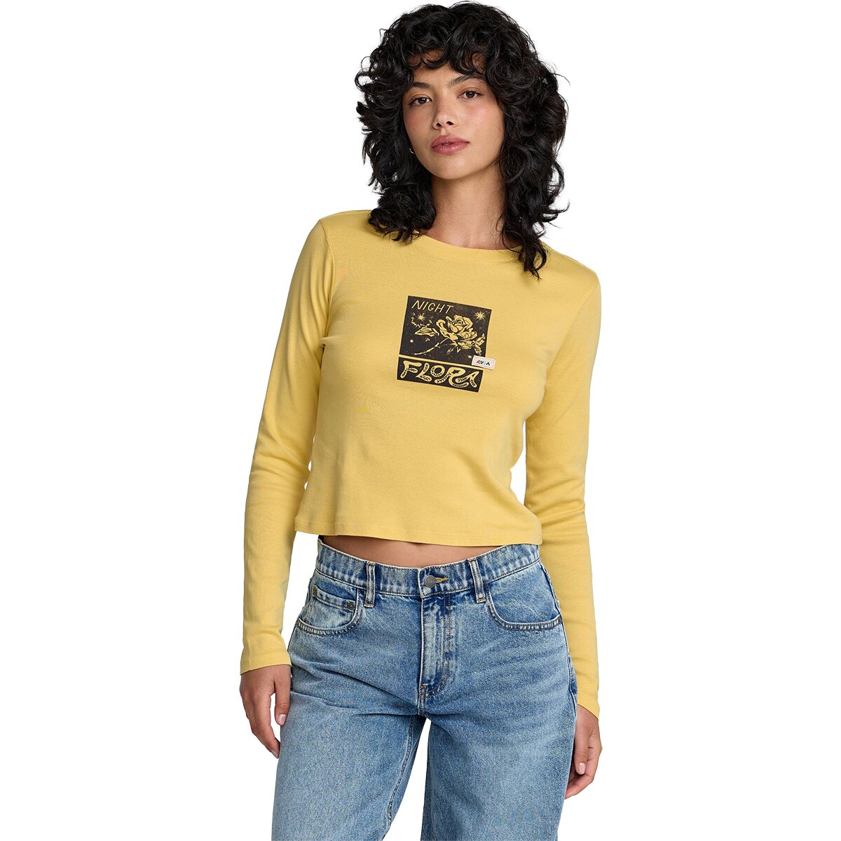 RVCA Women's Mel G Long-Sleeve Top in Pale Mauve - Size: Medium