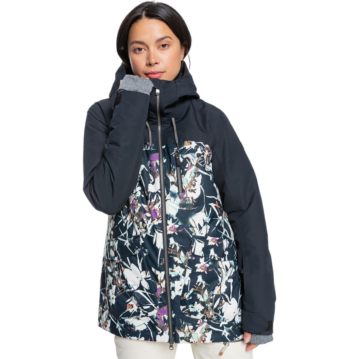 Roxy Women's Stated Insulated Jacket in True Black Superlights - Size: Small
