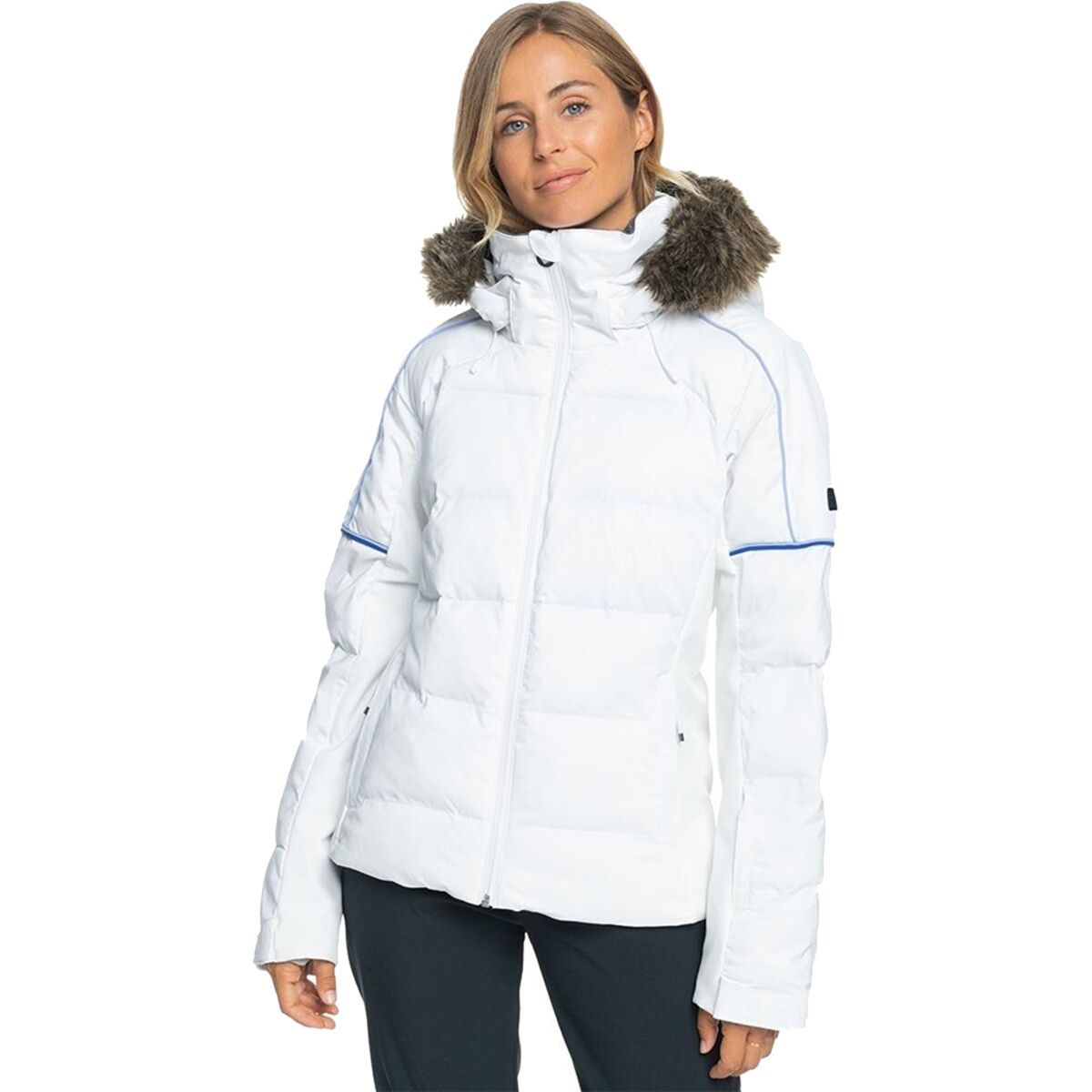 Roxy Women's Snowblizzard Snow Jacket in Bright White - Size: Large