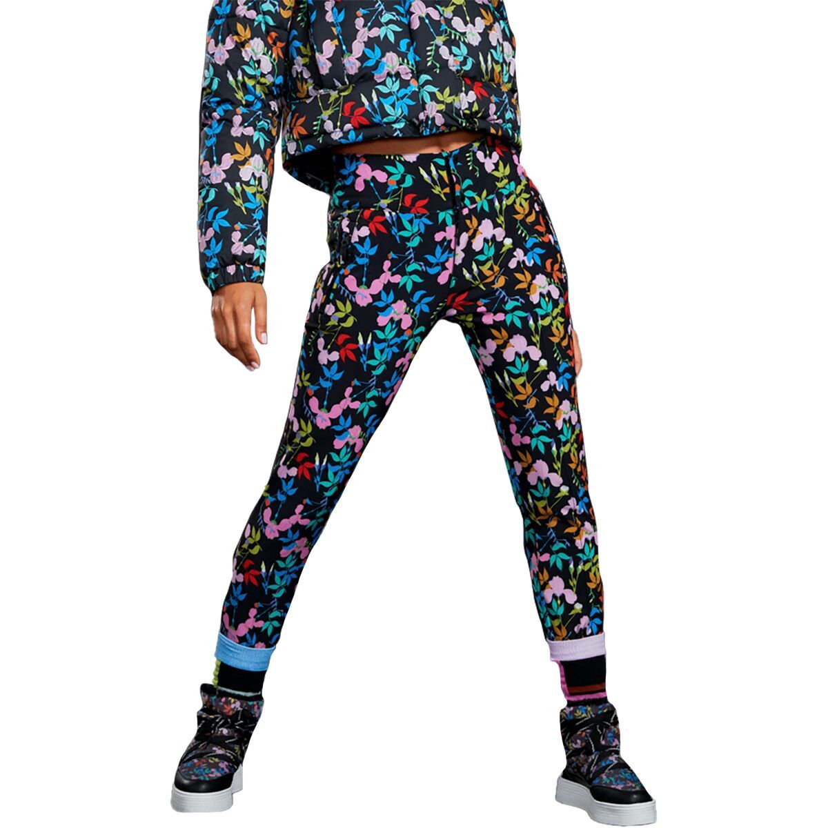 Roxy Women's X Rowley Fuseau Snow Pant in True Black / Multifloral - Size: Small