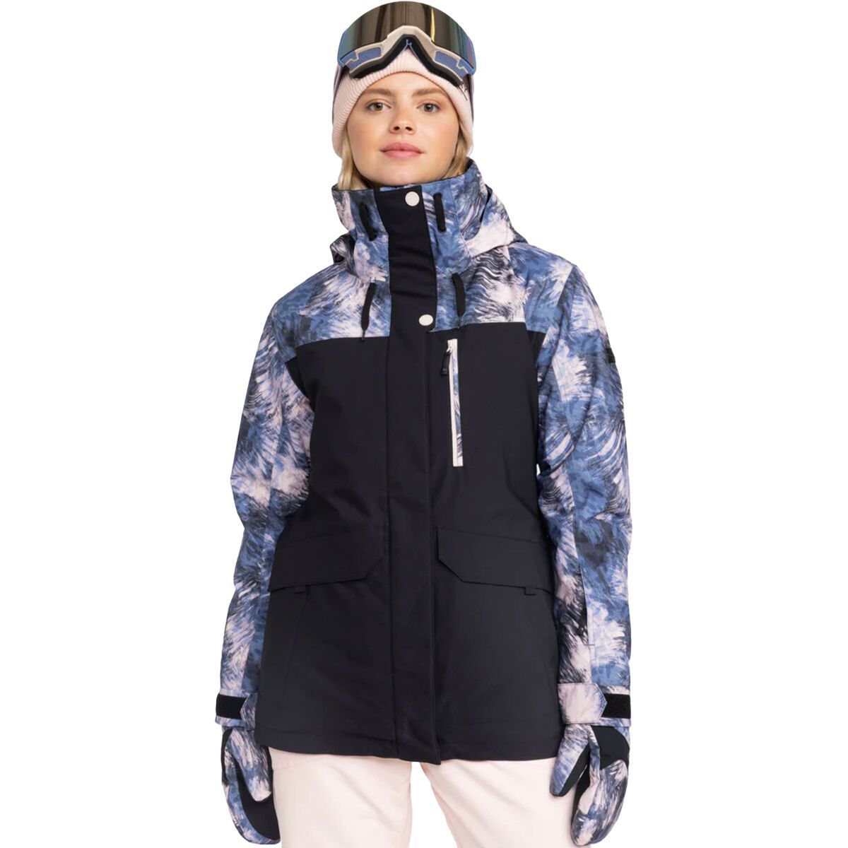 Roxy Women's Dawnrae Parka Snow Jacket in Pebble Swirl - Size: Small