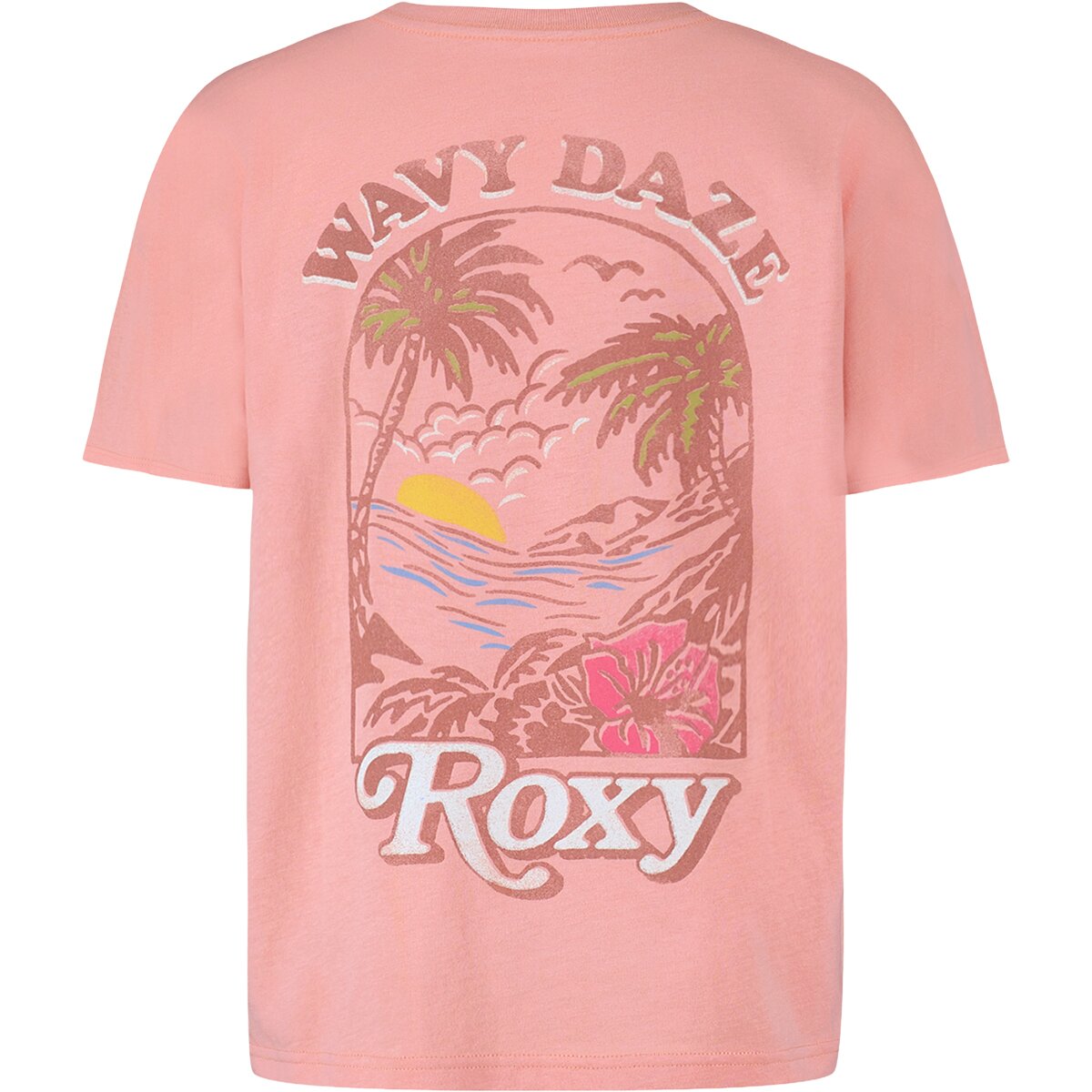 Roxy Girl's Wavy Daze Oversized T-Shirt in Cozy Peach - Size: S(7)
