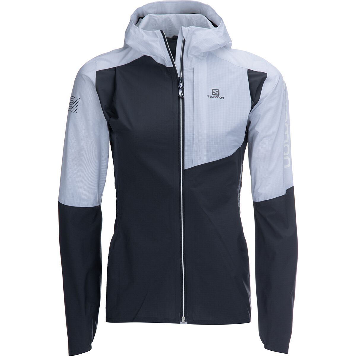 Salomon Women's Bonatti Trail Waterproof Jacket in Mallard Blue / Barrier Reef / White - Size: Medium