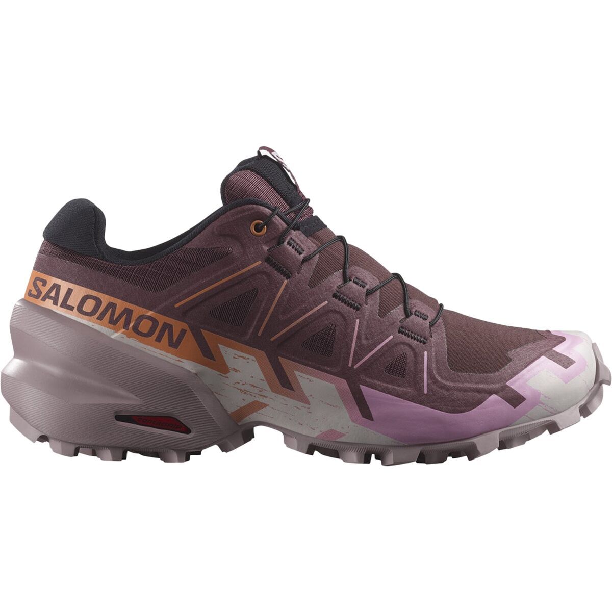 Salomon Women's Speedcross 6 Trail Running Shoe in Catawba Grape / Papaya / Deauville Mauve - Size: US 6.5/UK