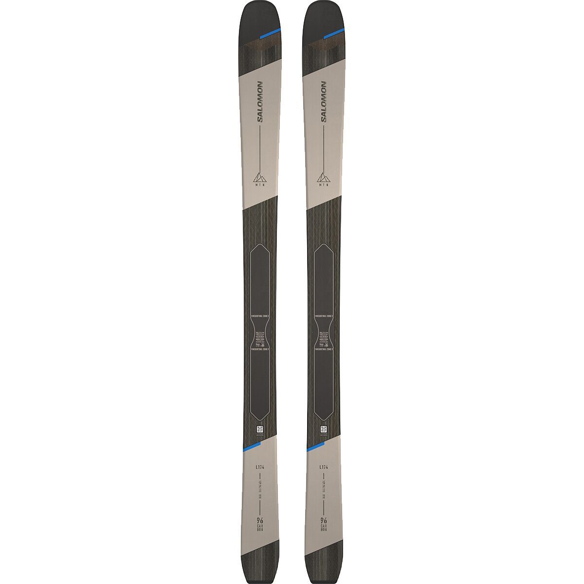 Salomon MTN 96 Carbon Ski - 2025 in Rainy Day / Process Blue / Black - Size: 182cm