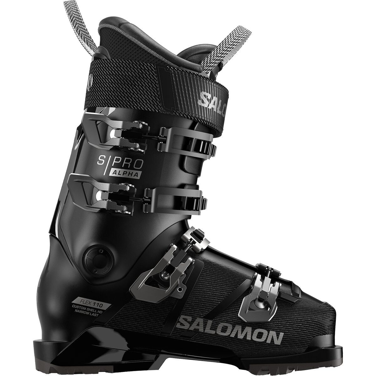 Salomon S/Pro Alpha 110 Ski Boot - 2023 in Black / Titanium Metal - Size: 29.5