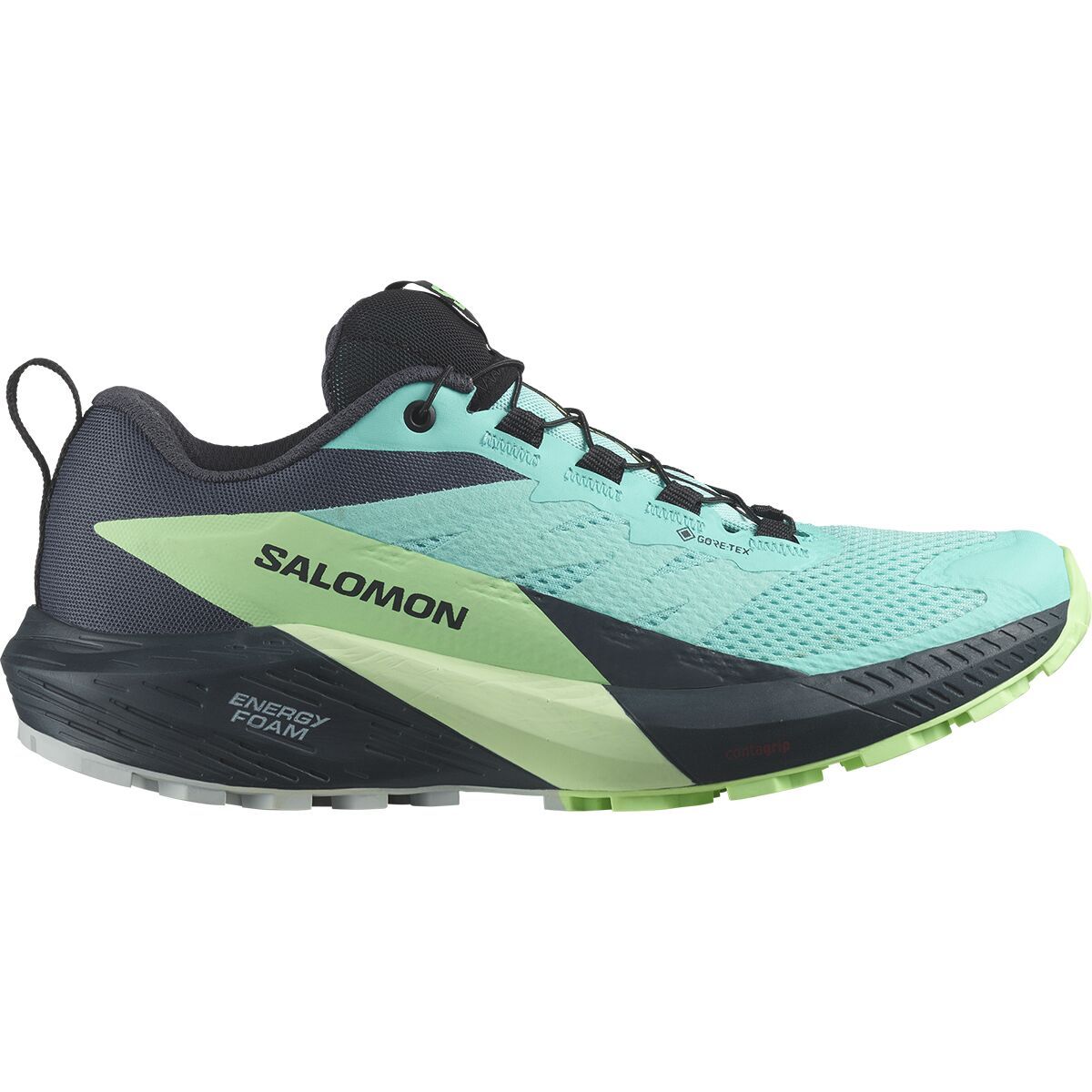 Salomon Women's Sense Ride 5 GTX Trail Running Shoe in Blue Radiance / Green Ash - Size: US 9.0/UK 7.5
