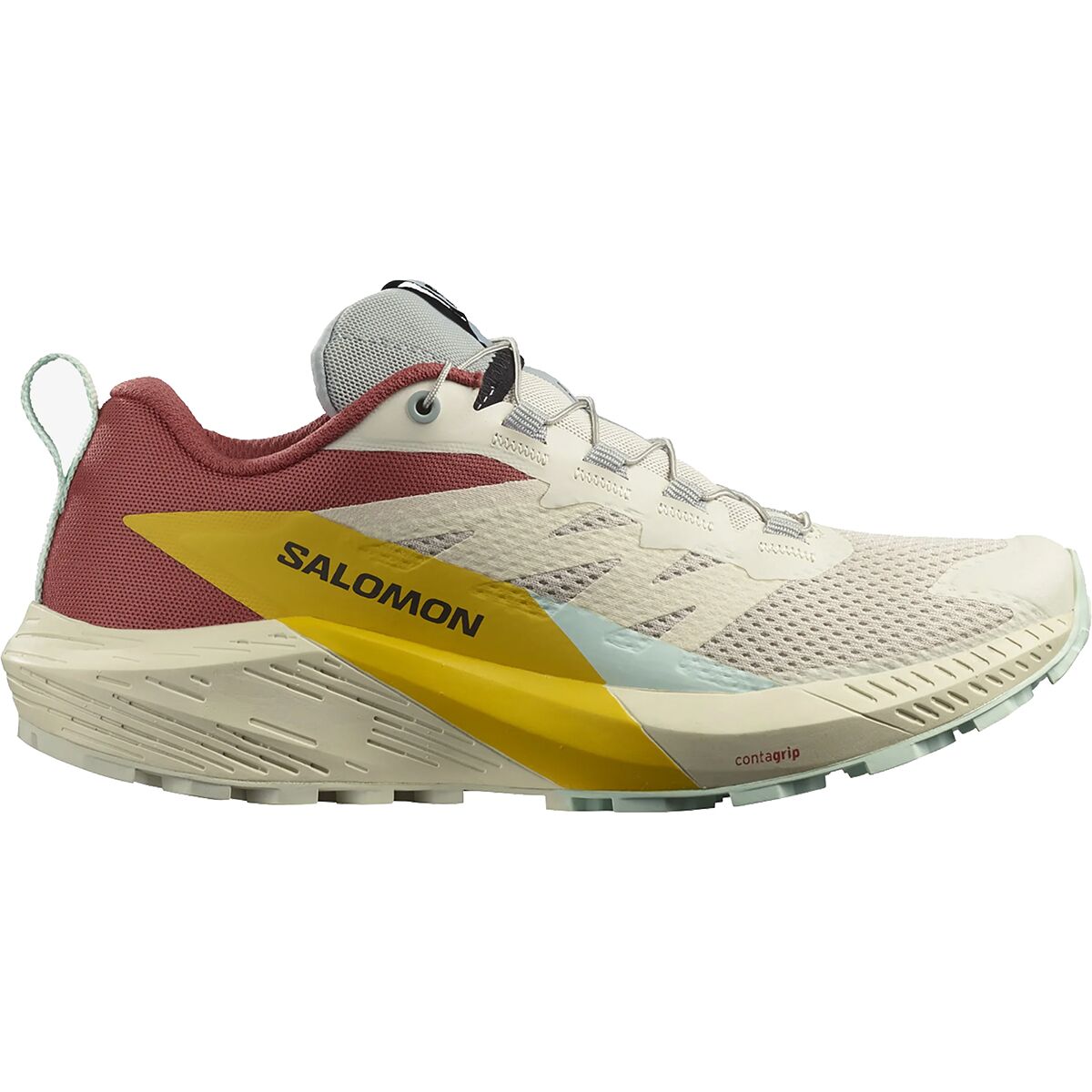 Salomon Women's Sense Ride 5 Trail Running Shoe in Rainy Day Hot Sauce Freesia - Size: US 7.5/UK