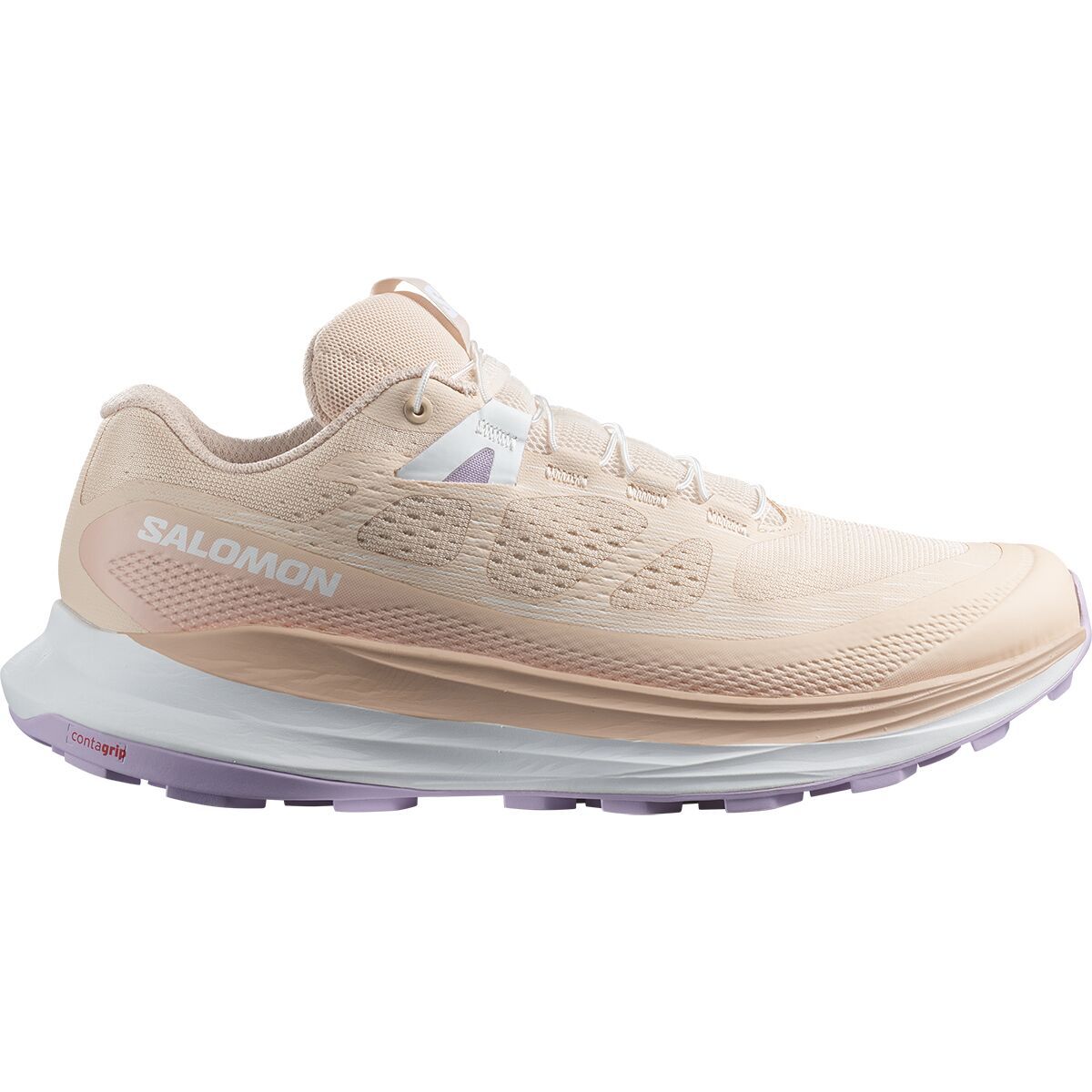 Salomon Women's Ultra Glide 2 Trail Running Shoe in Vanilla Ice / Sulphur Spring / Orchid Petal - Size: US 10.0/UK 8.5