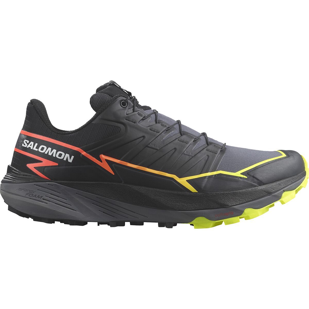Salomon Men's Thundercross Trail Running Shoe in Black / Quiet Shade / Fiery Coral - Size: US 11.5/UK 11