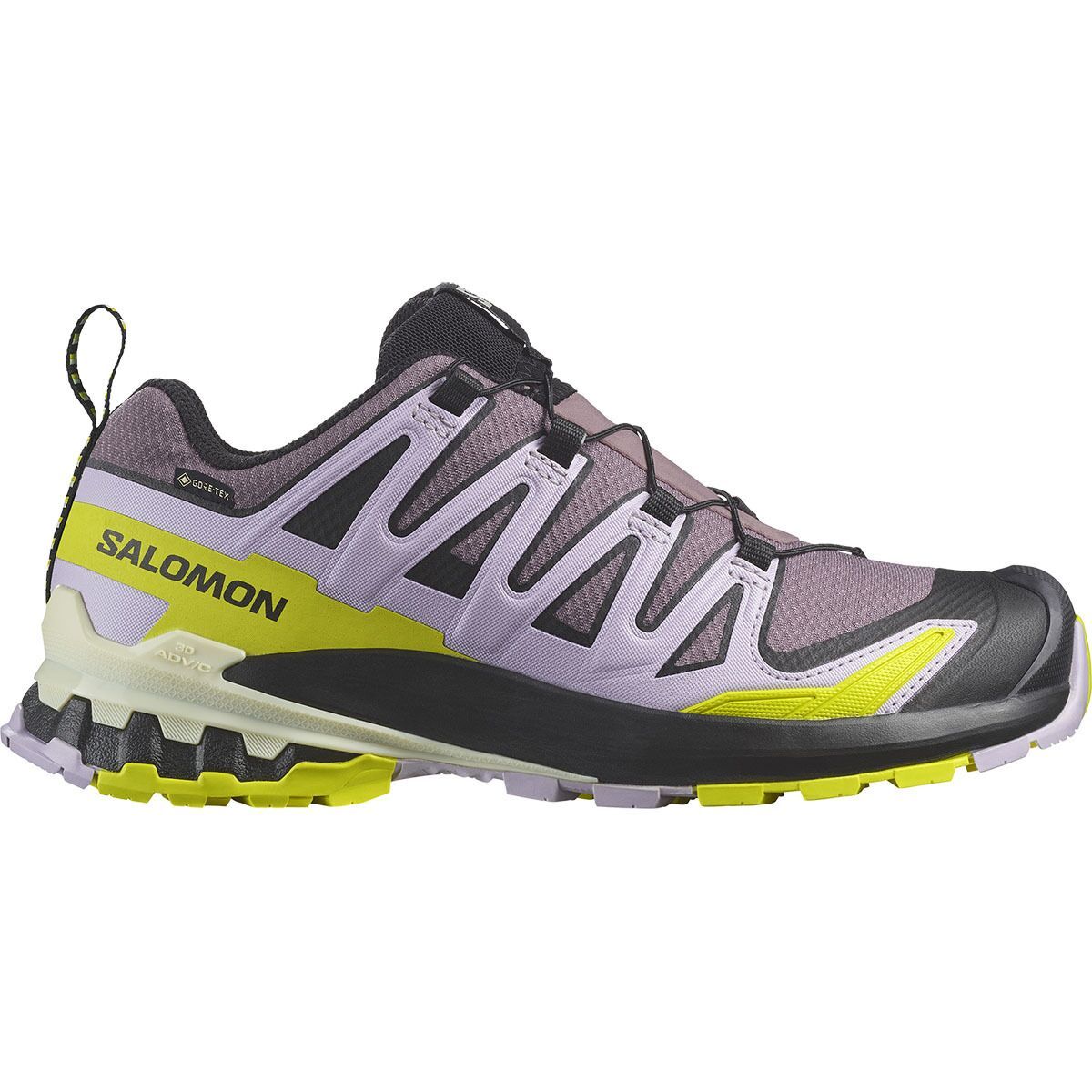 Salomon Women's XA Pro 3D V9 GORE-TEX Trail Running Shoe in Transparent Yellow / Black / Waterfall - Size: US 7.0/UK