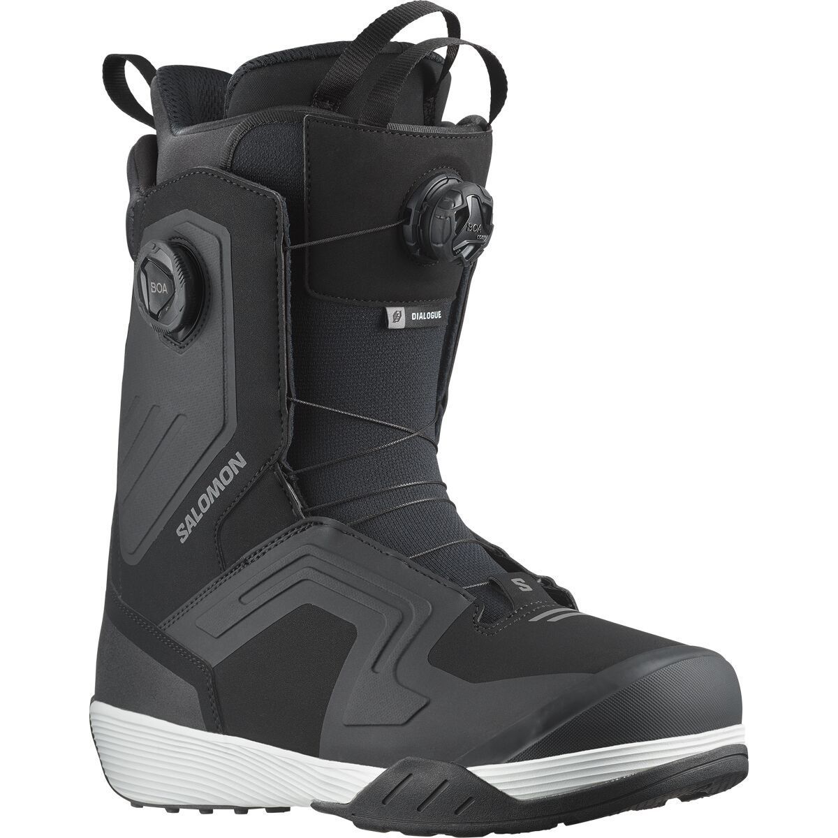 Salomon Dialogue Dual BOA Wide Snowboard Boot - 2025 in Black / White - Size: 9.5