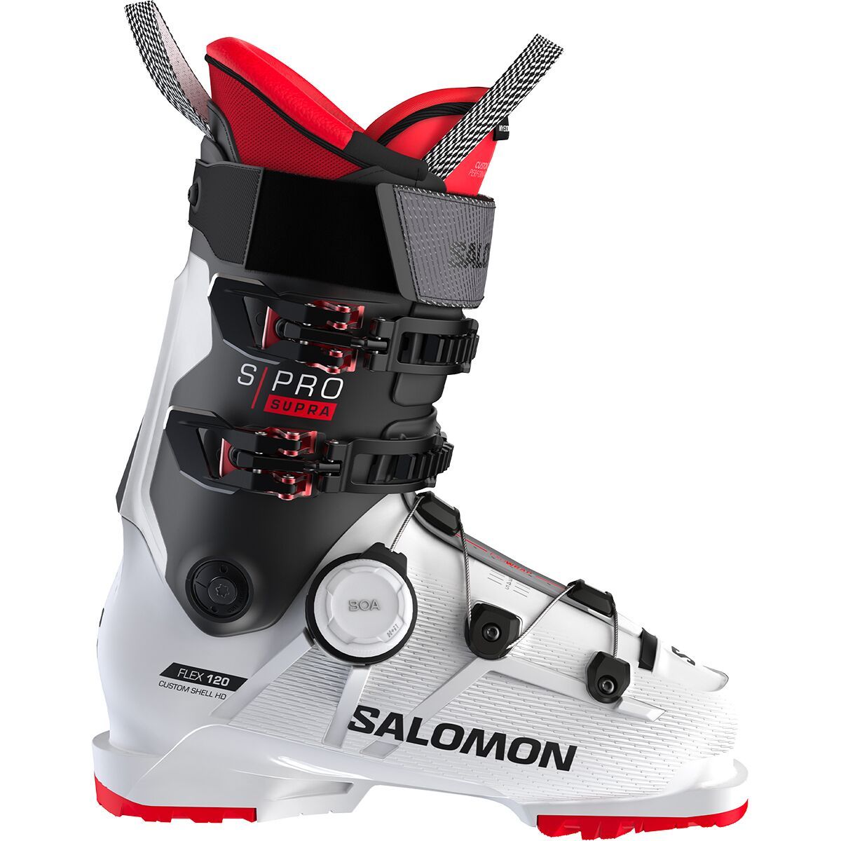 Salomon Men's S/Pro Supra Boa 120 GW Ski Boot - 2025 in Grey Aurora / Black / Red - Size: 29.0/29.5