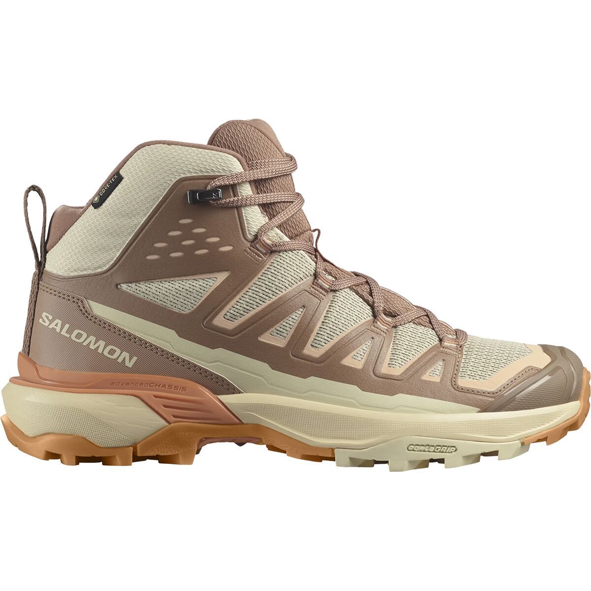 Salomon Women's X Ultra 360 Edge Mid Boot in Shortbread / Raw Umber / Prairie Sunset - Size: US 10.0/UK 8.5