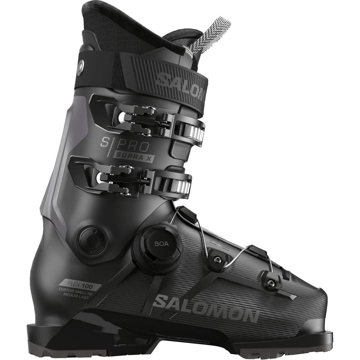 Salomon S/Pro Supra Boa X100 Boot - 2025 in Black / Dark Grey Metallic - Size: 30.5