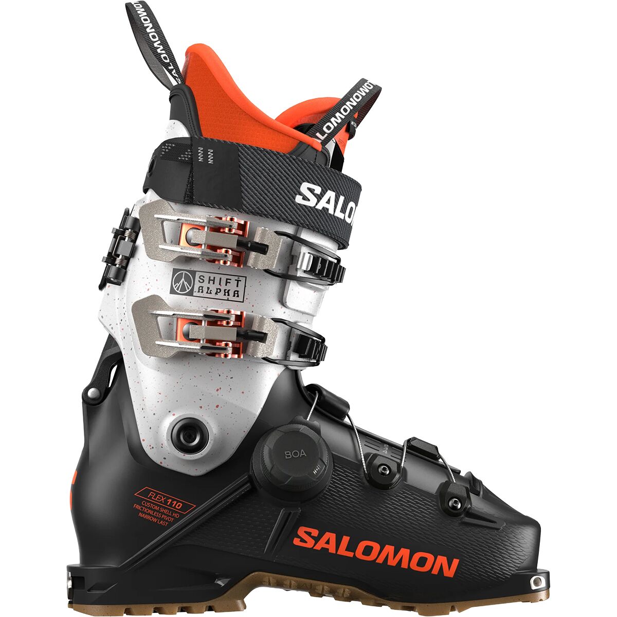 Salomon Shift Alpha BOA 110 Boot - 2026 in Black / Orange Tiger - Size: 24.5
