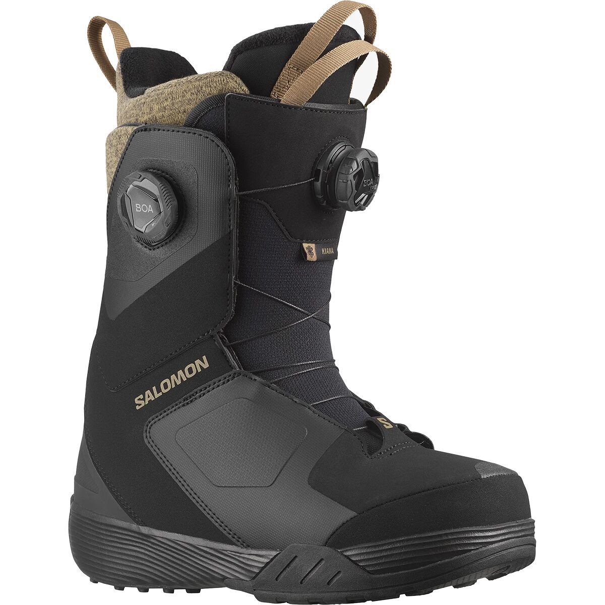 Salomon Women's Kiana Dual BOA Snowboard Boot - 2025 in Black / Sepia Tint - Size: 24.5