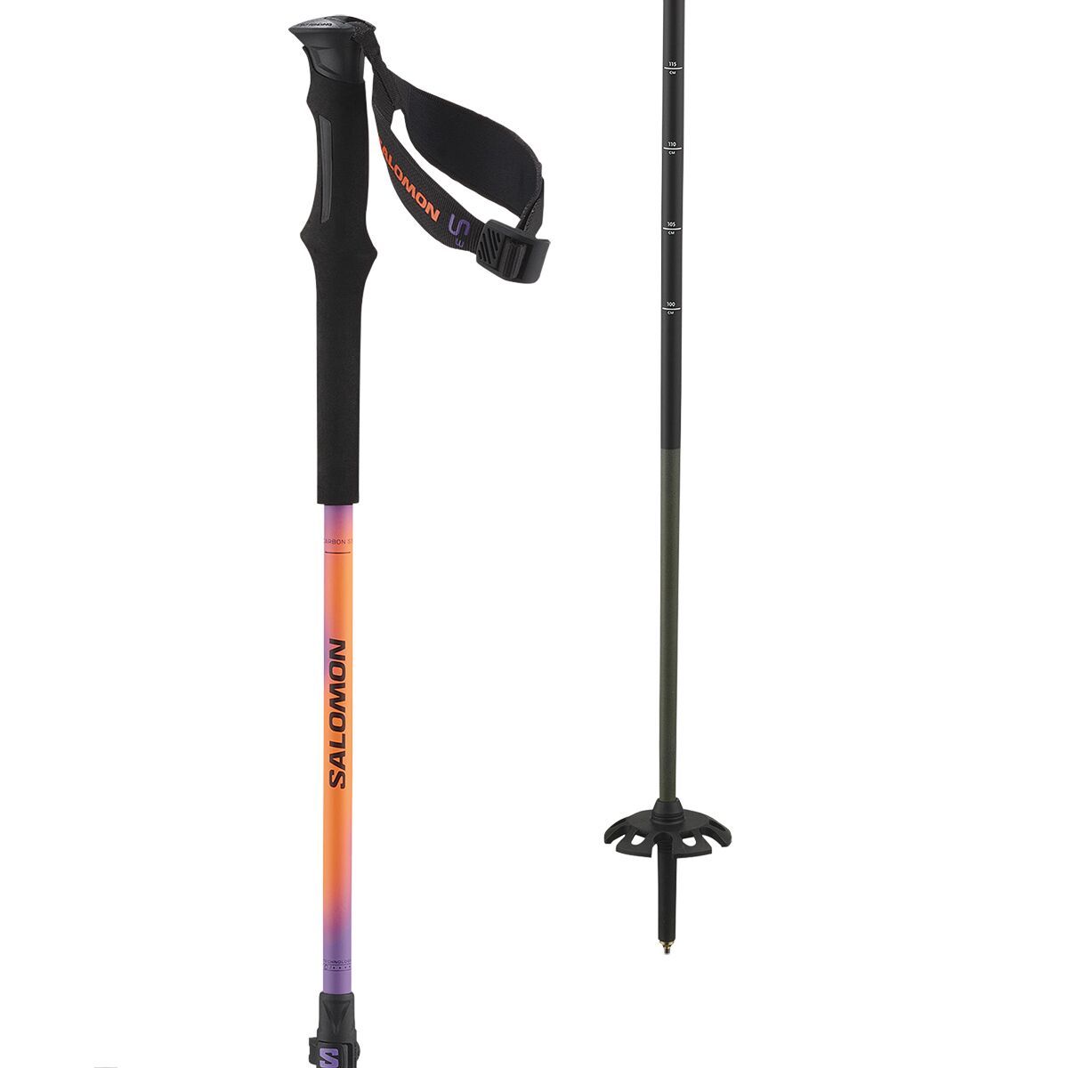 Salomon QST Carbon S3 Ski Poles in Black / Sugar Plum