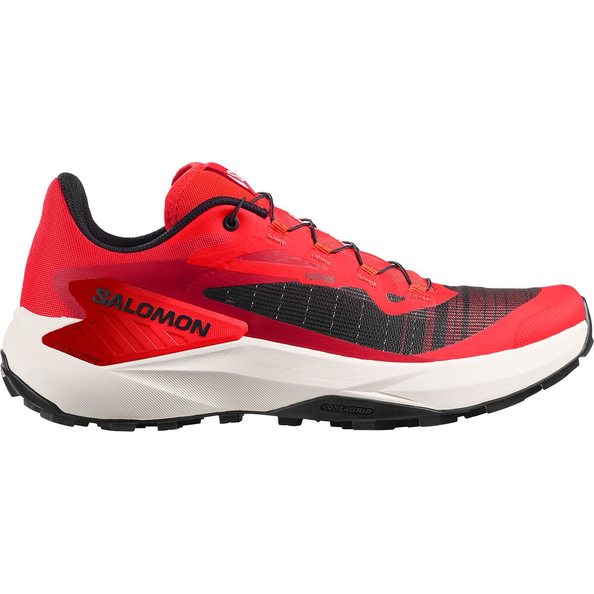 Salomon Men's Genesis Trail Running Shoe in Fiery Red / Lava Falls / Black - Size: US 8.5/UK