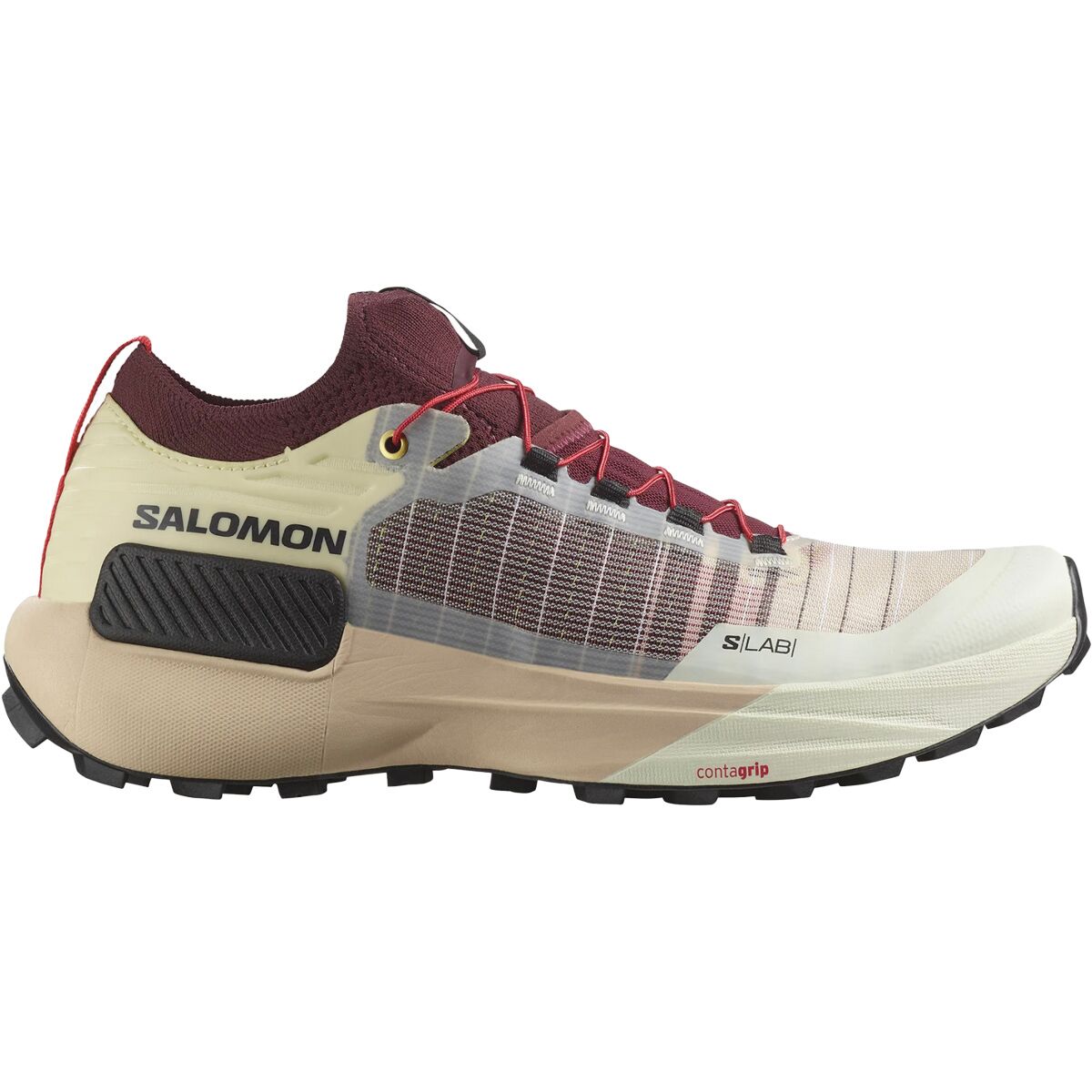 Salomon S/Lab Genesis Trail Running Shoe in Vanilla Ice / Decadent Chocolate / Black - Size: Mens 6.0/Womens