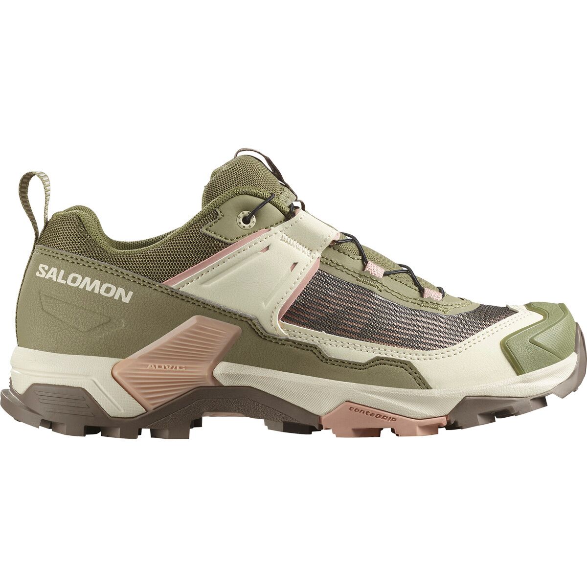 Salomon Women's X Ultra 5 Hiking Shoe in Aloe / Shortbread / Mahogany Rose - Size: US 9.0/UK 7.5