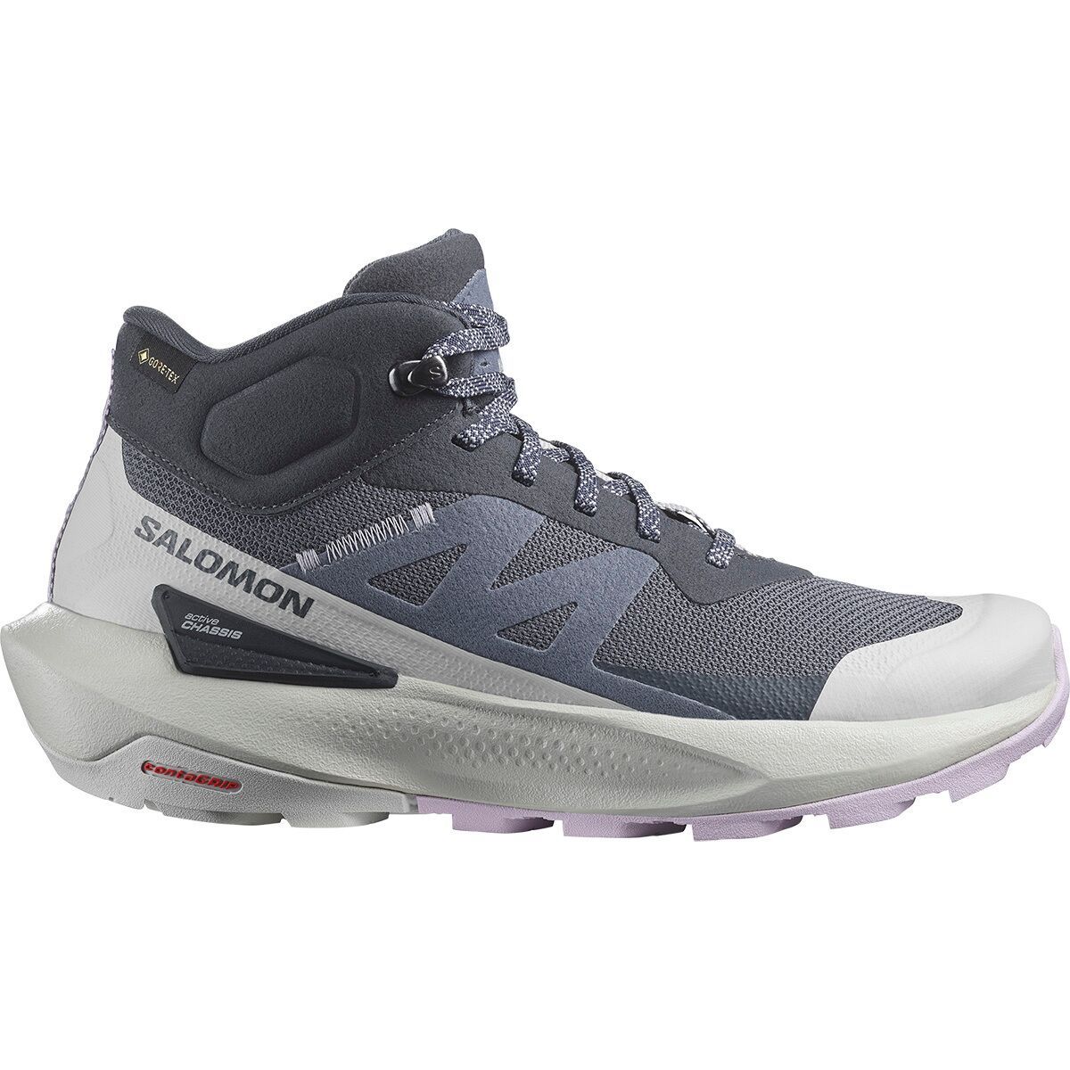 Salomon Women's Elixir Activ Mid GTX Boot - 2024 in Glacier Gray in Orchid Petal - Size: US 10.0 in UK 8.5