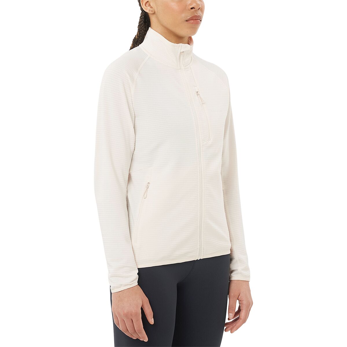 Salomon Women's Sntial Lightwarm Full-Zip Jacket in Whisper White - Size: Large