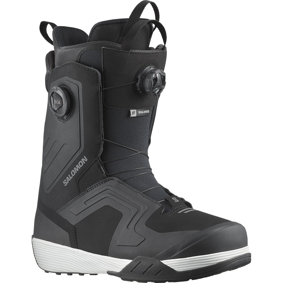 Salomon Dialogue Dual BOA Snowboard Boot - 2026 in Black / White - Size: 27
