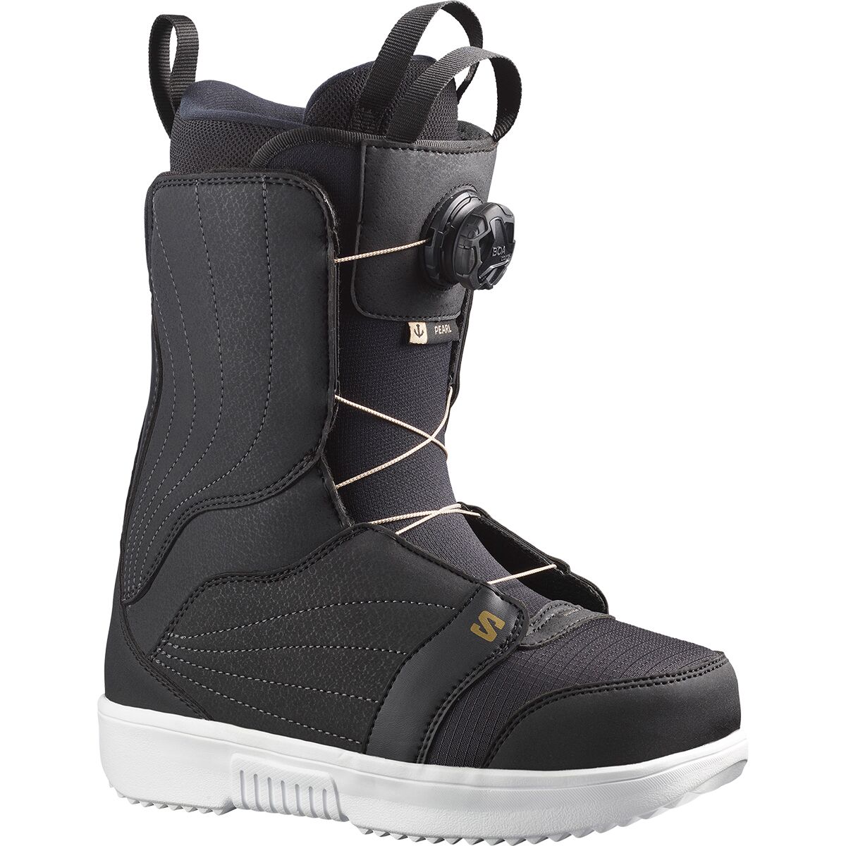 Salomon Women's Pearl BOA Snowboard Boot - 2026 in Black / White / Gold - Size: 24