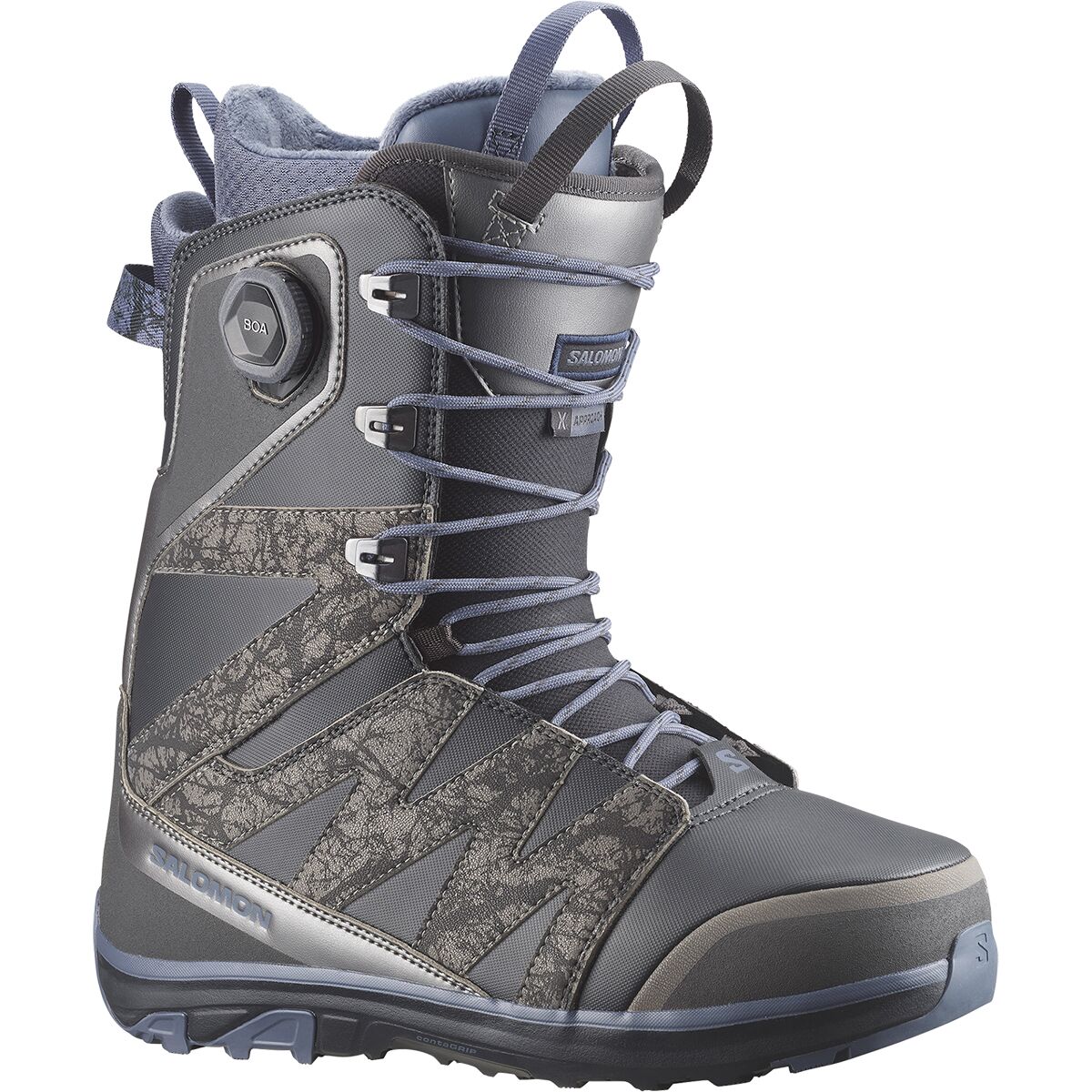 Salomon X Approach Lace SJ BOA Snowboard Boot - 2026 in Phantom / Metal Grey / Grisaille - Size: 27