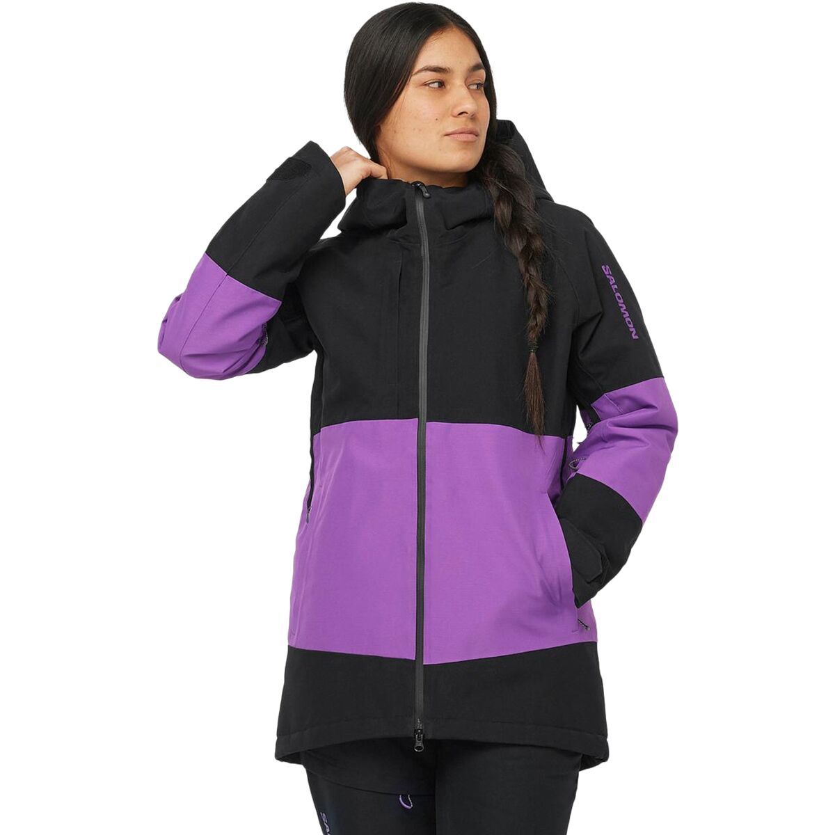 Salomon Women's Bashley Puff Jacket - 2024 in Deep Black / Royal P - Size: XS