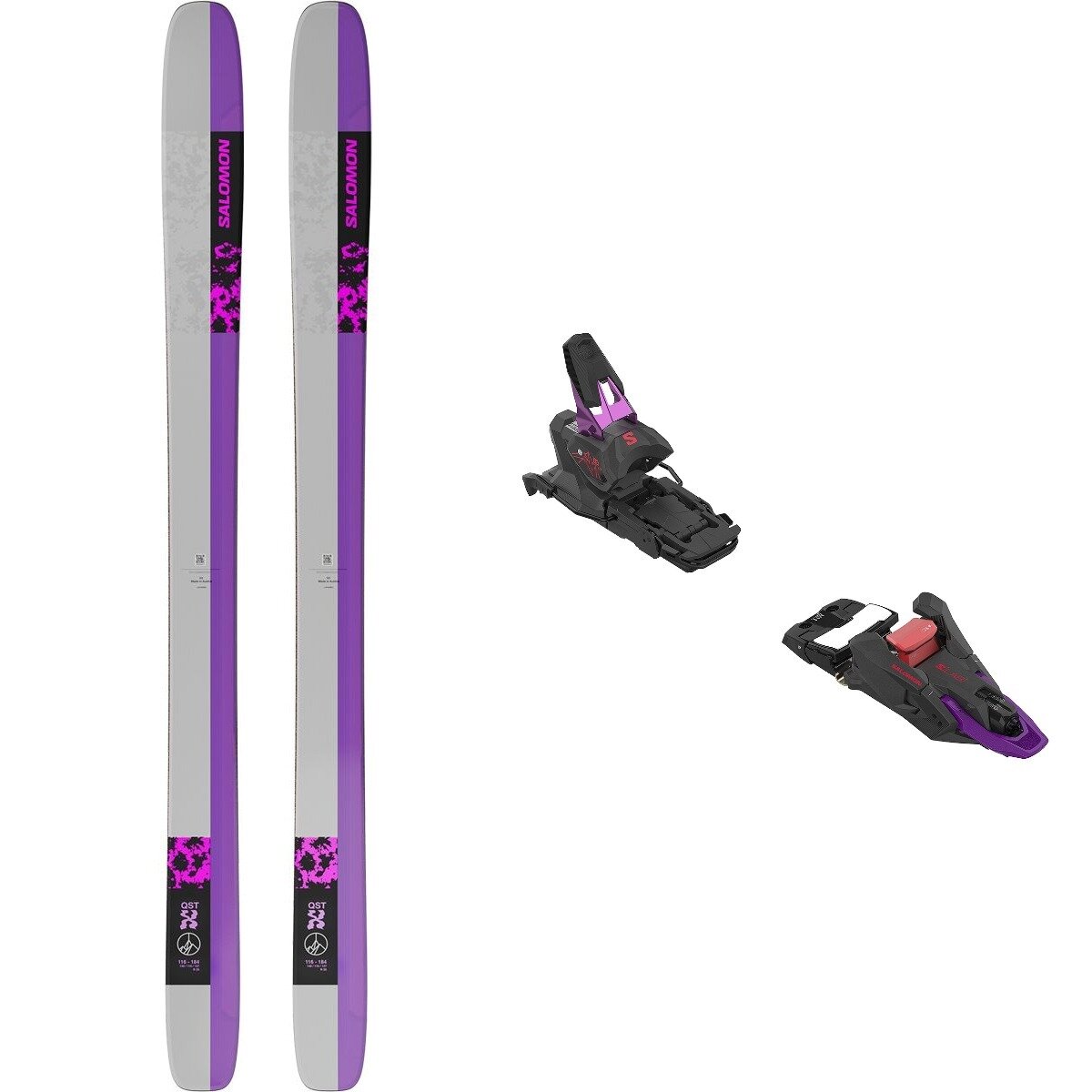 Salomon QST X Ski + Shift 16 MN Binding - 2026 in BlkPnkLnRck / PanBlkRsb - Size: 184cm/SH120/OS