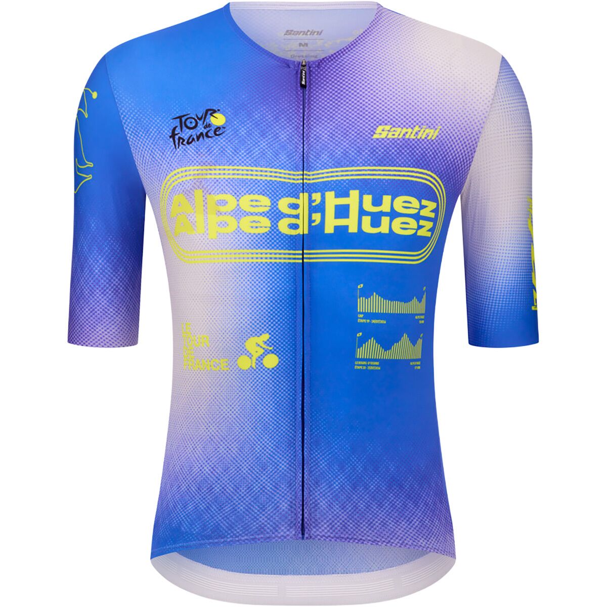 Santini Men's TDF Alpe D'Huez Short-Sleeve Jersey in Lilla / Lilac Purple - Size: XL
