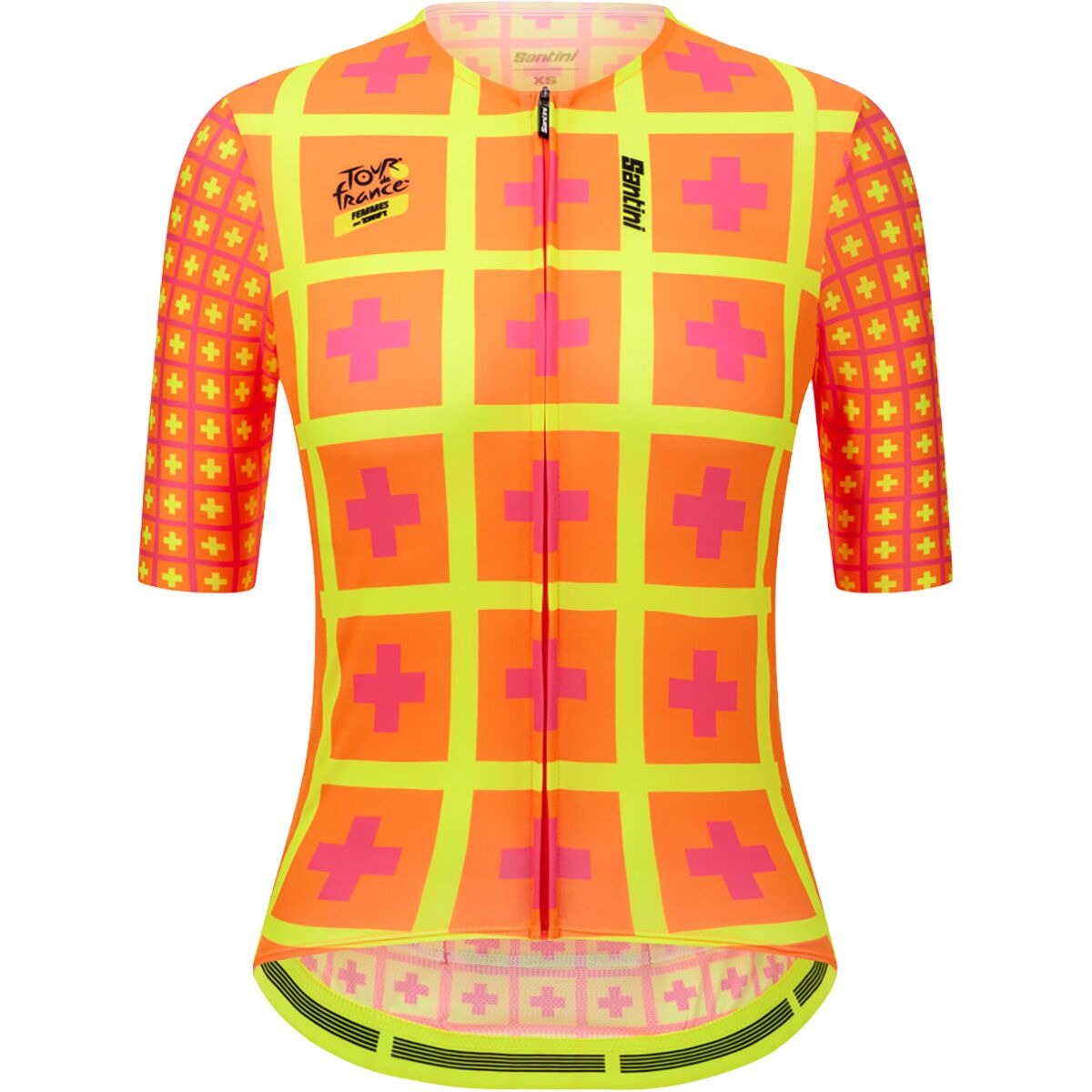 Santini Men's TDF Suisse Short-Sleeve Jersey in Arancio Fluo - Size: Large