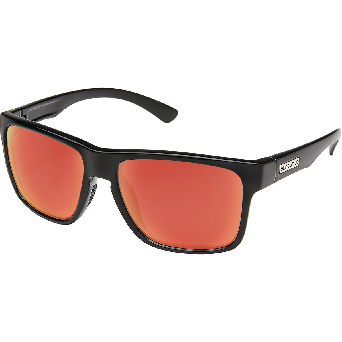 Suncloud Polarized Optics Rambler Polarized Sunglasses in Black / Polar Red Mirror