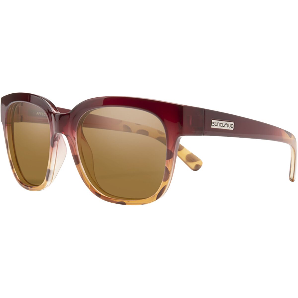 Suncloud Polarized Optics Affect Polarized Sunglasses in Raspberry Tortoise Fade / Polar Brown