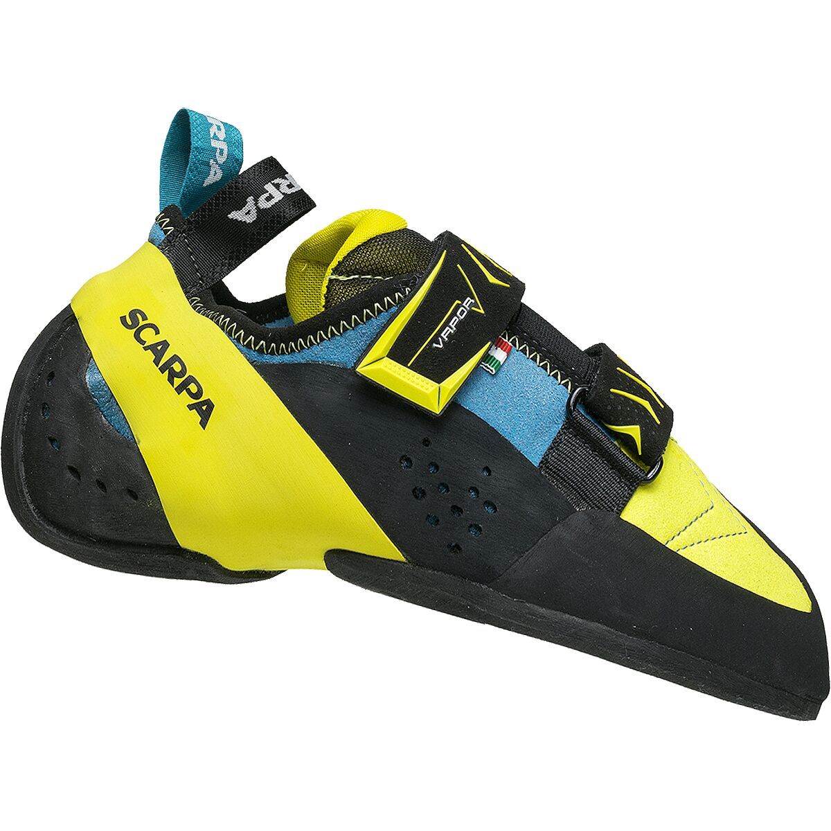 Scarpa Vapor V Climbing Shoe in Ocean / Yellow - Size: 43.5
