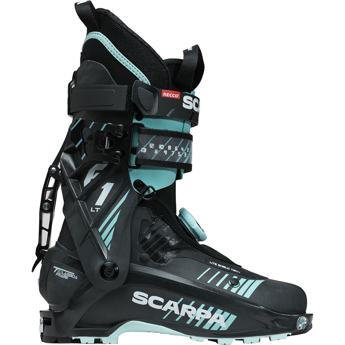 Scarpa Women's F1 LT Alpine Touring Boot - 2026 in Carbon / Aqua - Size: 24