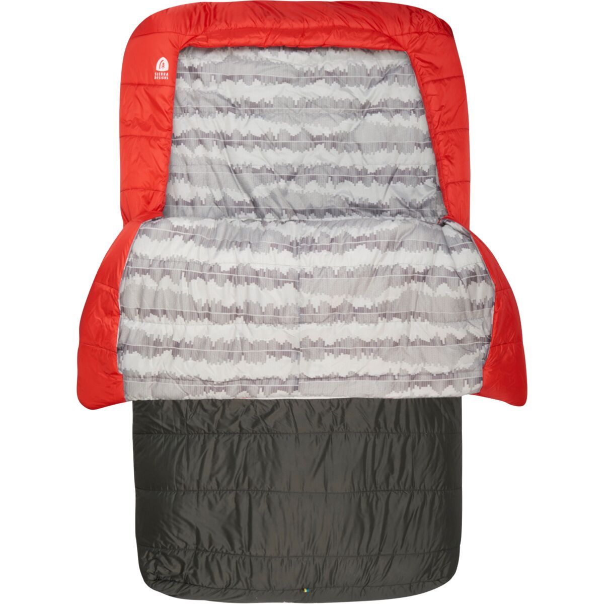 Sierra Designs Frontcountry Duo Sleeping Bag: 20F Synthetic in Red / Grey - Size: Double