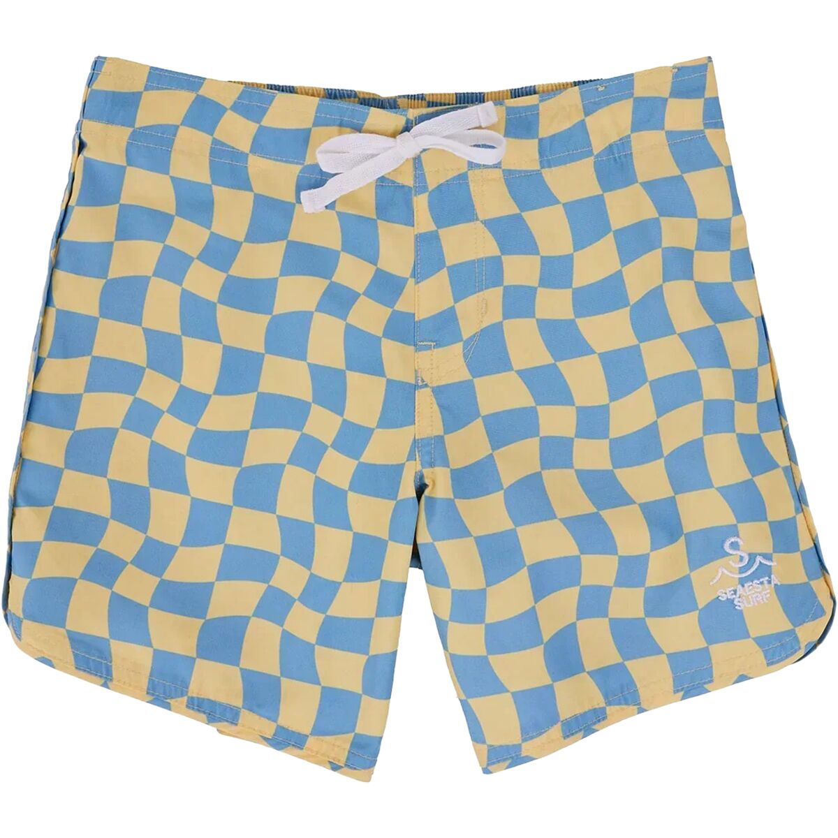 Seaesta Surf Seaesta Surf Boy's Wavy Checks Boardshort in Banana - Size: 9 - $32.14 at SteepandCheap.com