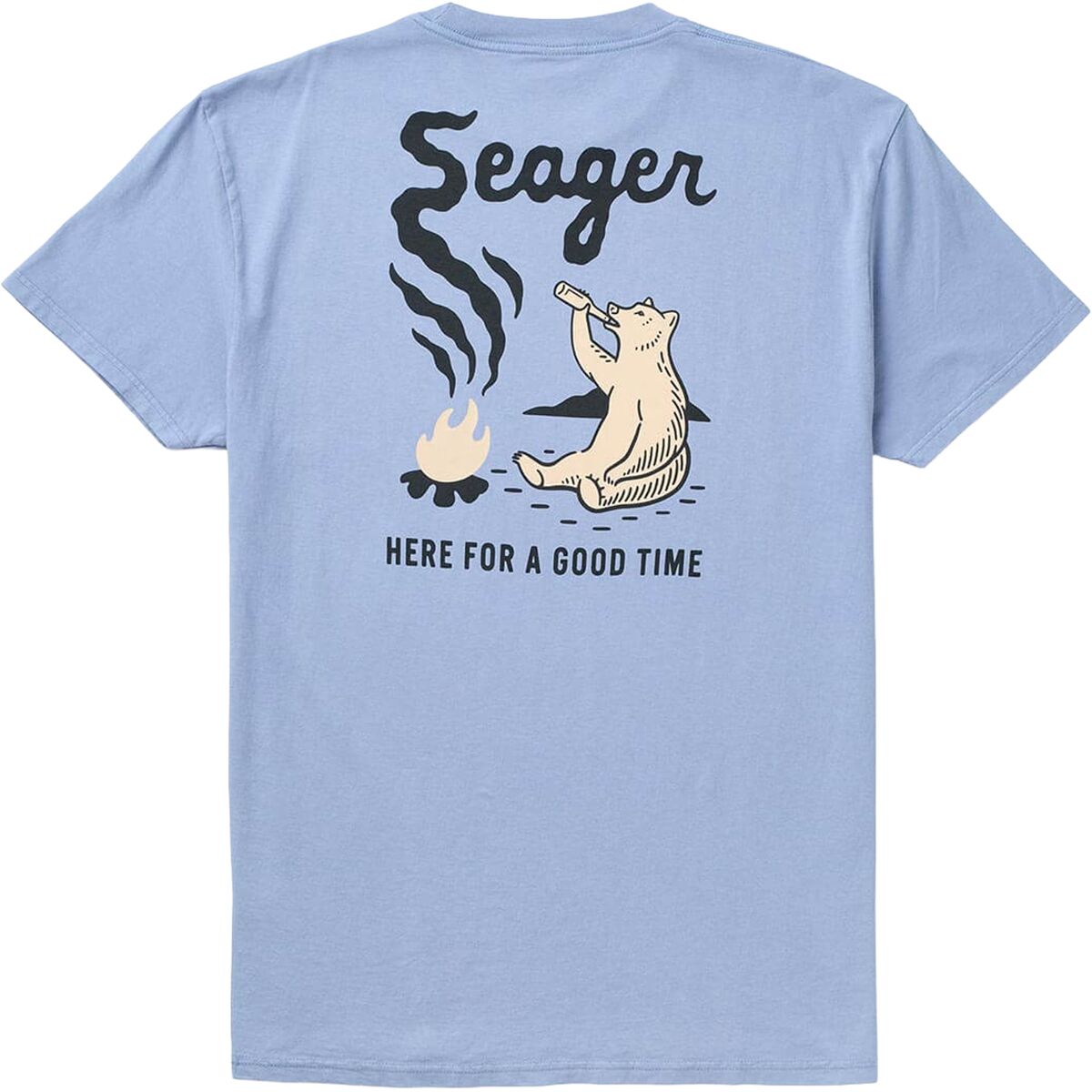 Seager Co. Men's Smokey T-Shirt in Faded Denim - Size: Medium