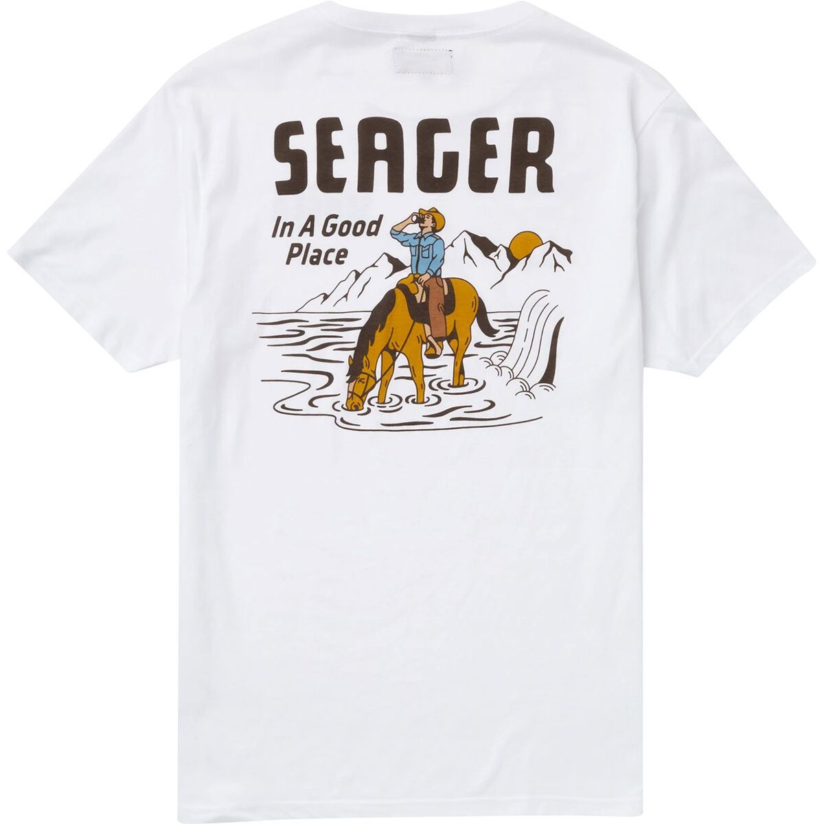 Seager Co. Men's In A Good Place T-Shirt in White - Size: Small