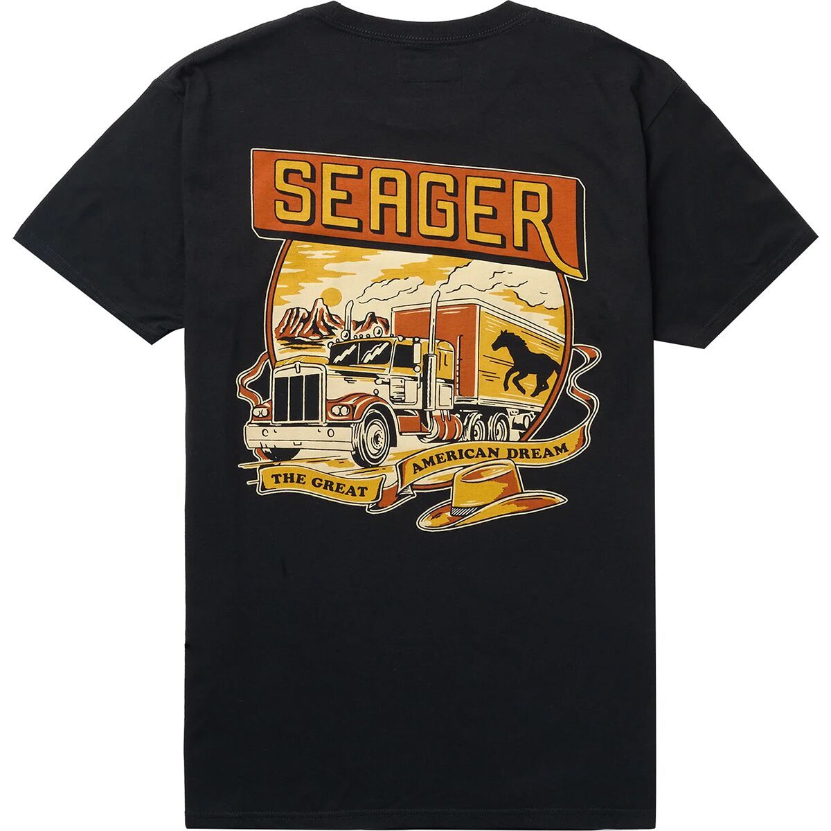 Seager Co. Men's Trucking T-Shirt in Black - Size: Small